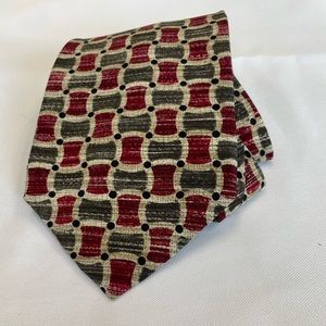 2/$15 - Brandini Le Collezioni Geometric Print Silk Tie, EUC